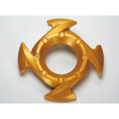 Ring 4x4 met 2x2 gat en 4 pijlen op de uiteinden (Ninjago Spinner Kroon) Pearl Gold